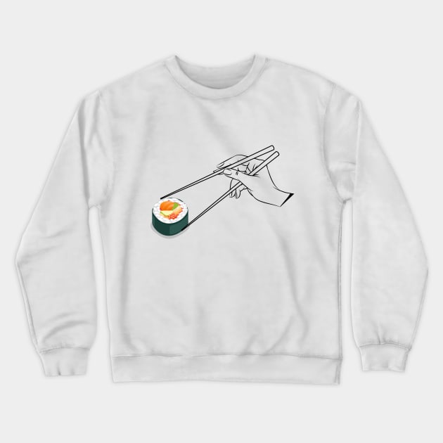 Sushi with chopsticks Crewneck Sweatshirt by Islanr